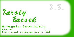karoly bacsek business card